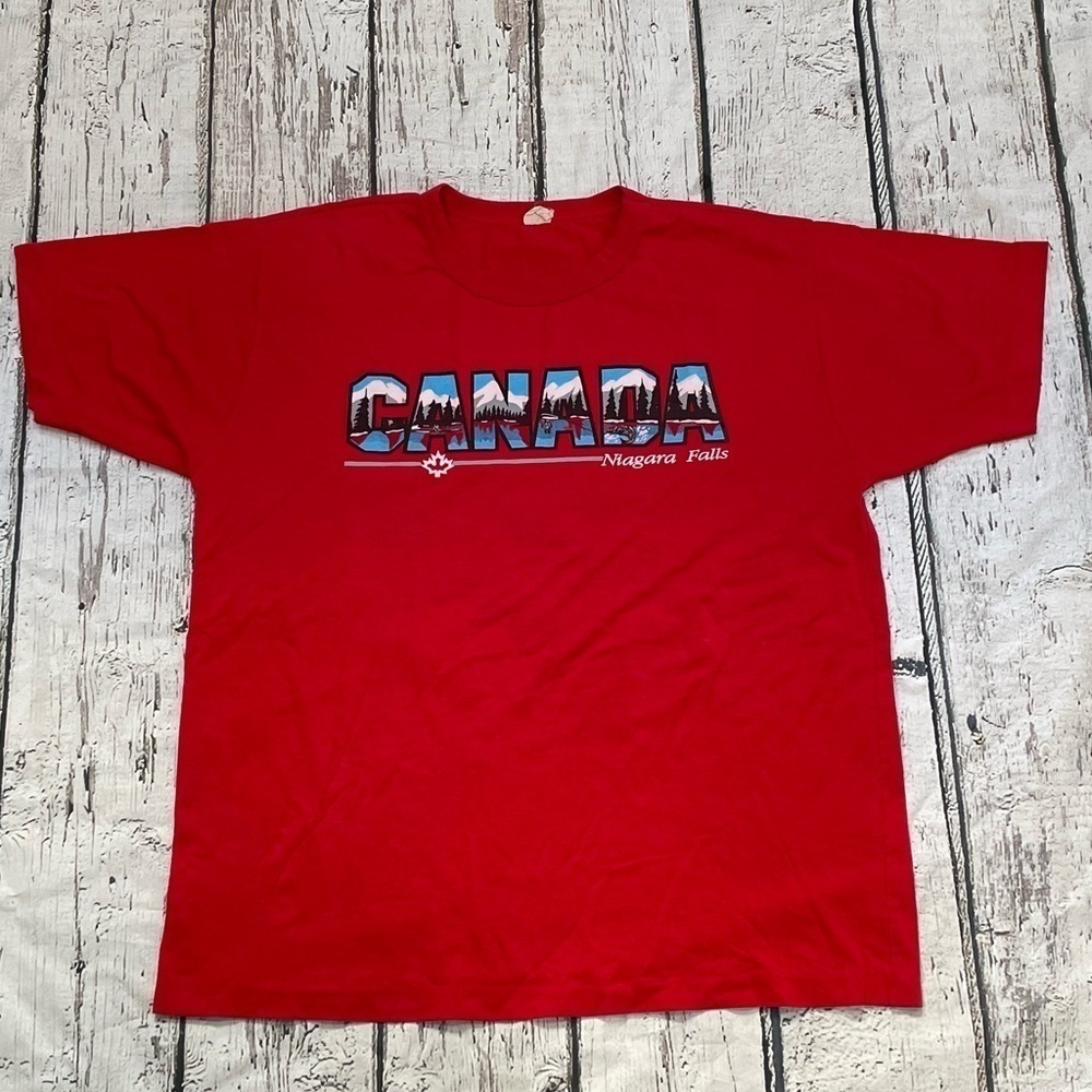 Vintage Niagra Falls Canada 1980s Travel Tourist Tee Top Shirt
